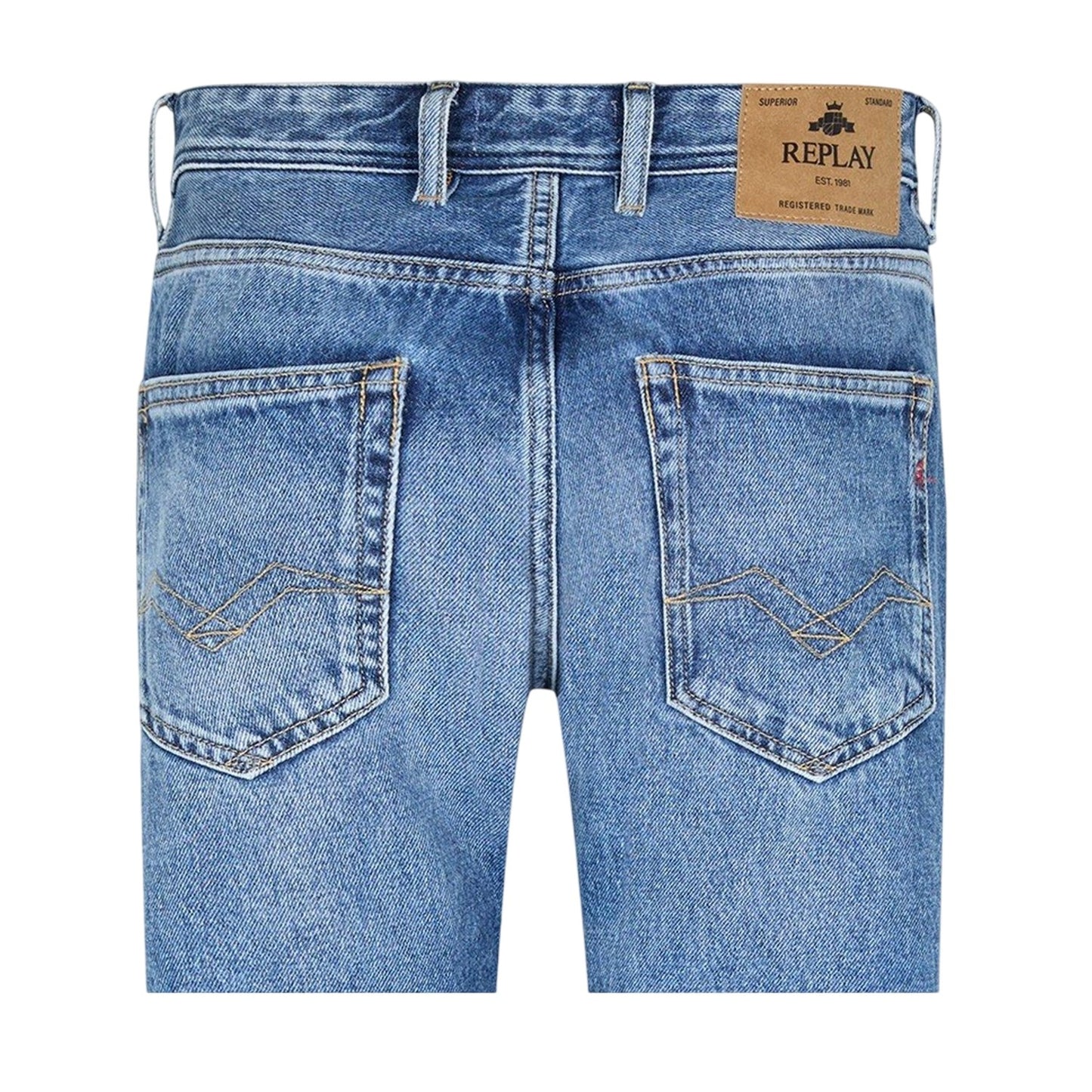 Light Blue - Side - Replay Mens 5 Pockets Regular Jeans