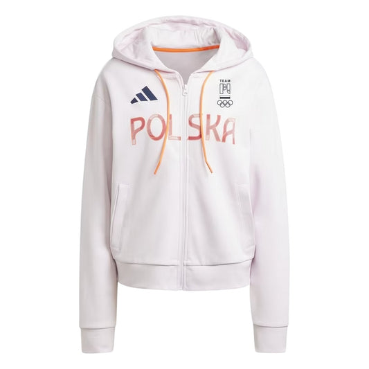 Almost Pink - Front - Adidas Womens-Ladies Poland Back Print Track Jacket