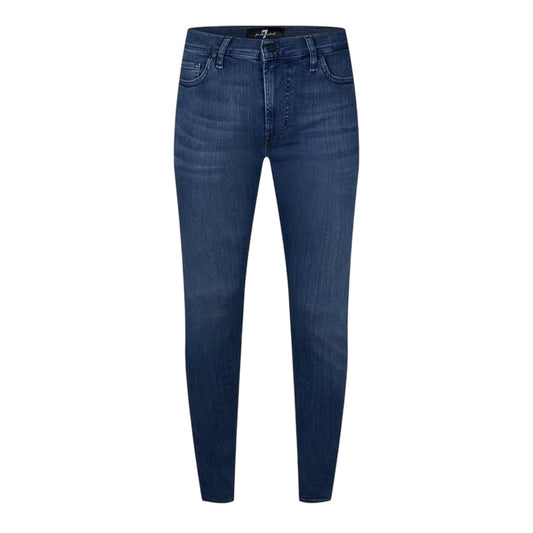 Mid Blue - Front - For All Mens Paxtyn 5 Pockets Tapered Jeans