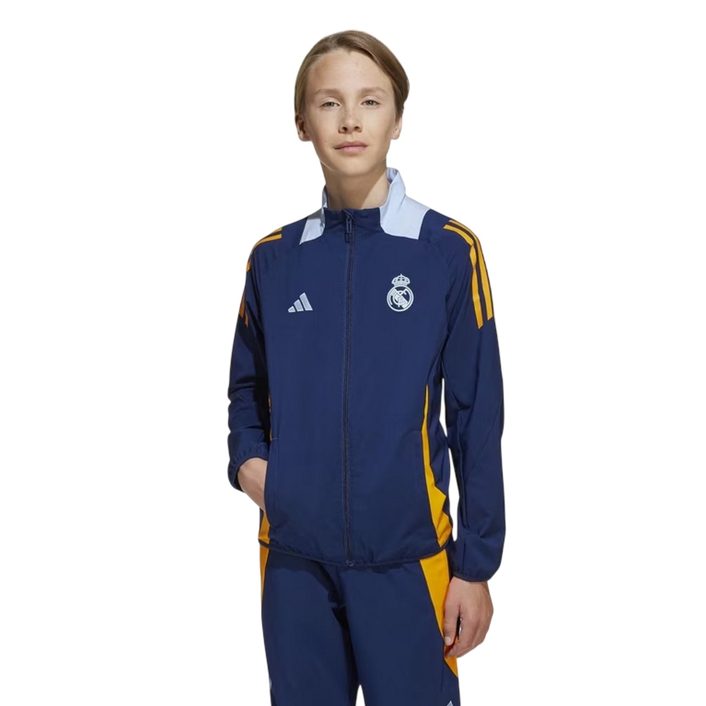Team Navy Blue - Side - Adidas Childrens-Kids Tiro 24 Real Madrid CF Track Jacket