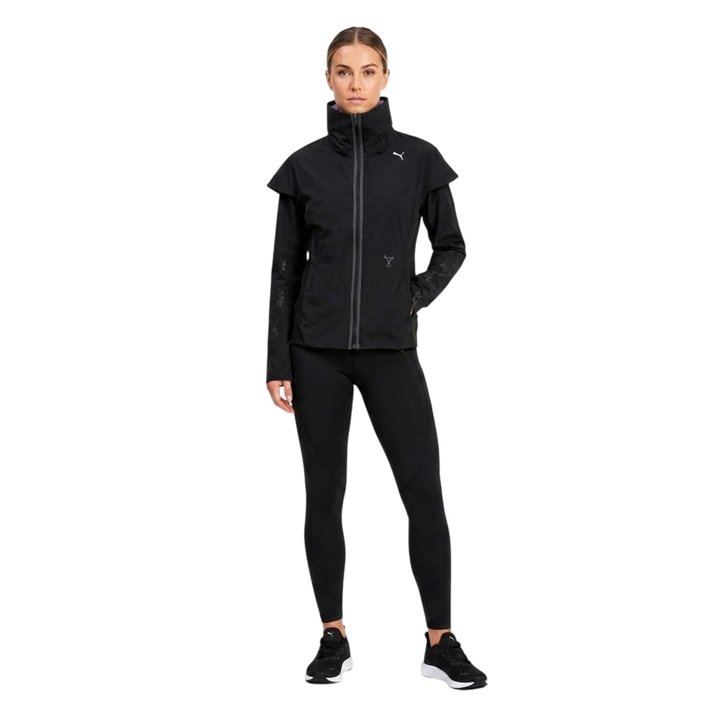 Black - Pack Shot - Puma Womens-Ladies Zip-off Sleeves Jacket