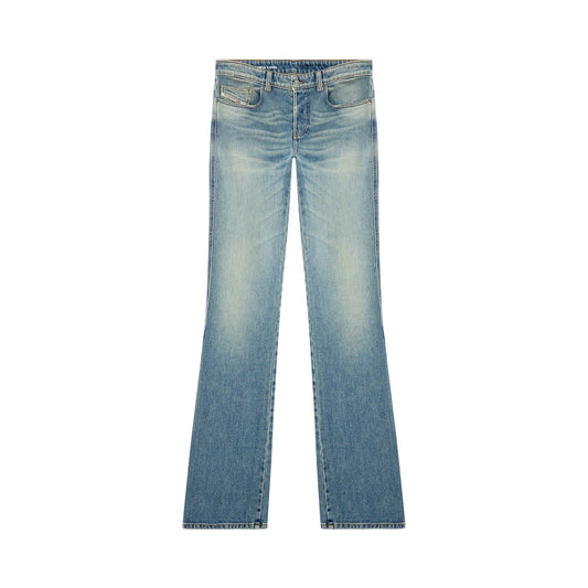 Blue Denim - Front - Diesel Mens Denim Low Rise Straight Leg Jeans