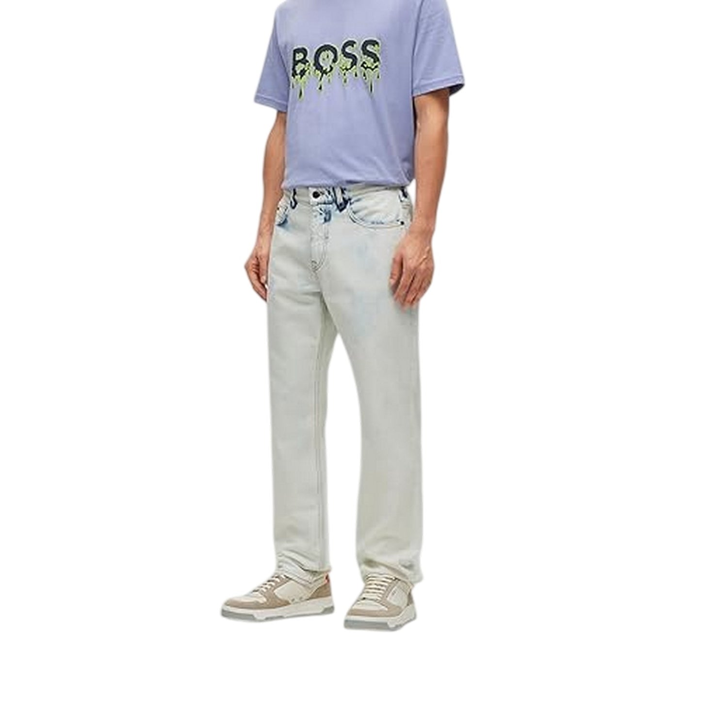 Pastel Blue - Lifestyle - Boss Mens Denim 5 Pockets Straight Leg Jeans
