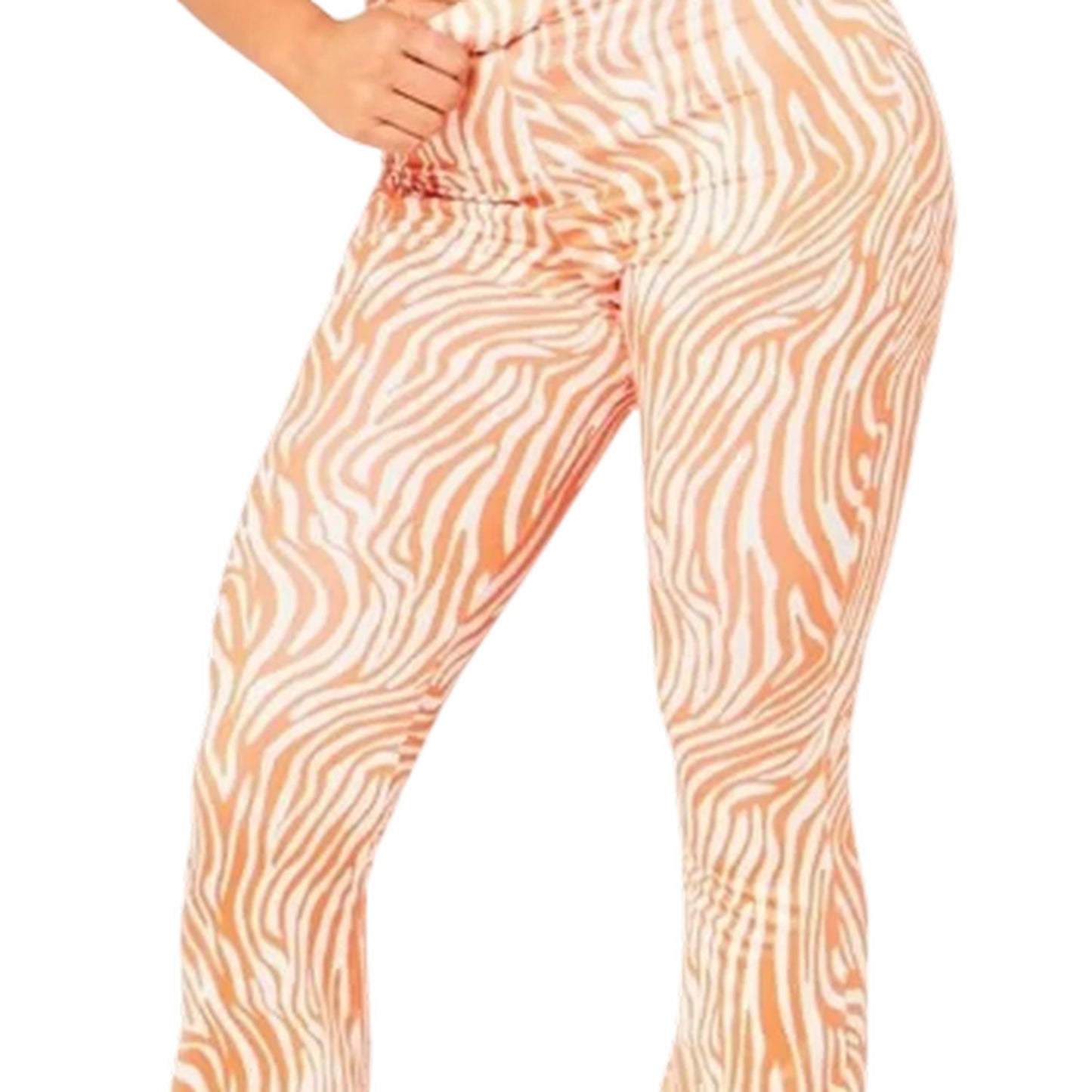 Orange - Lifestyle - Missy Empire Womens-Ladies Zebra Print Flared Trousers