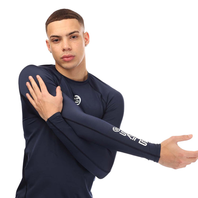 Navy - Side - Skins Mens Series-1 Long-Sleeved Base Layer Top
