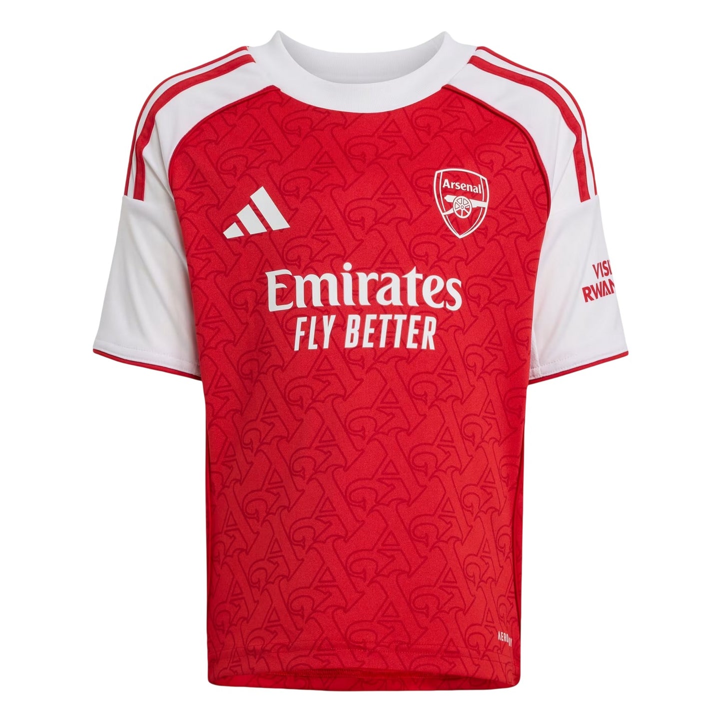 Red-White - Close up - Adidas Childrens-Kids 25-26 Arsenal FC Home Kit Set