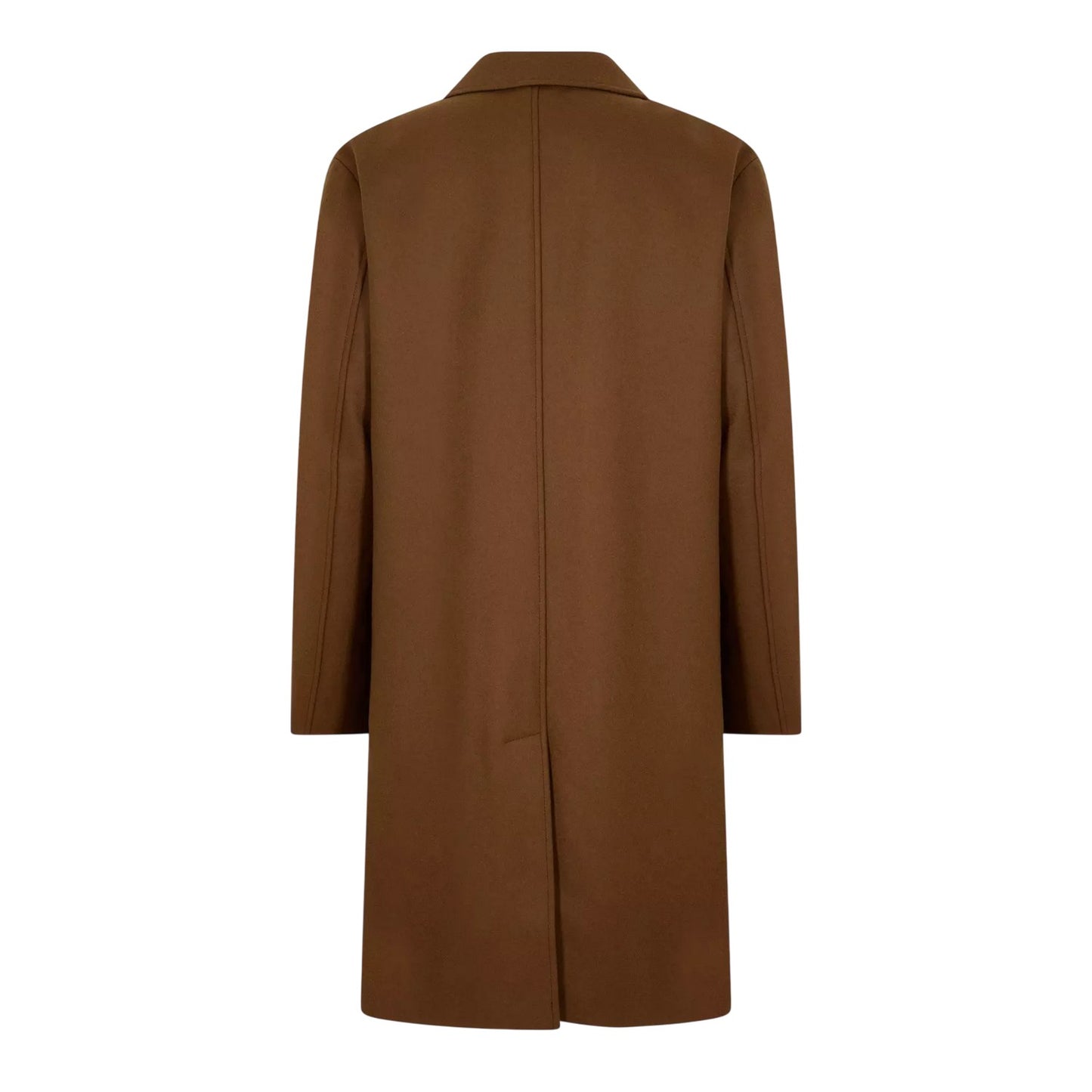 Rust-Copper - Back - Hugo Mens Plain Lapel Collar Overcoat