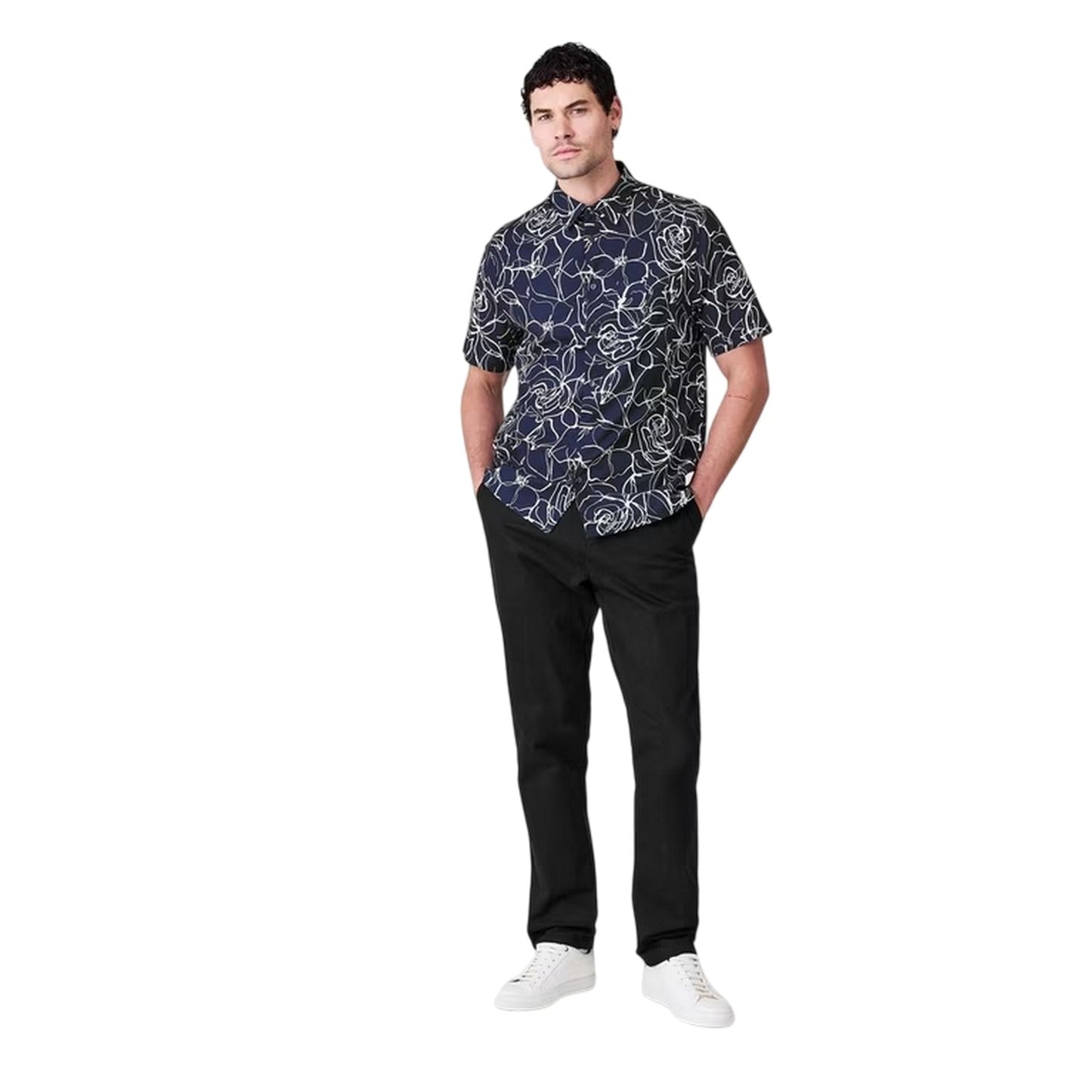 Black - Side - Ted Baker Mens Haydae Straight Chinos