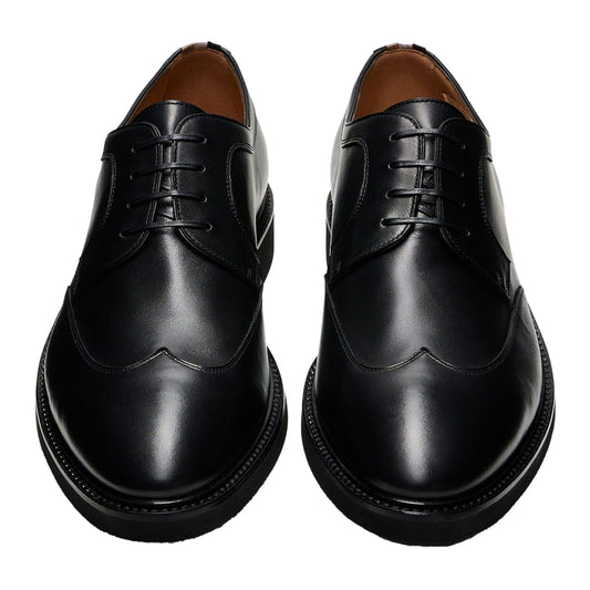 Black - Front - Boss Mens Jerrard Leather Derby Shoes