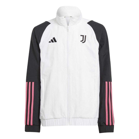 White - Front - Adidas Childrens-Kids 2023-24 Pre Match Juventus FC Tracksuit Top