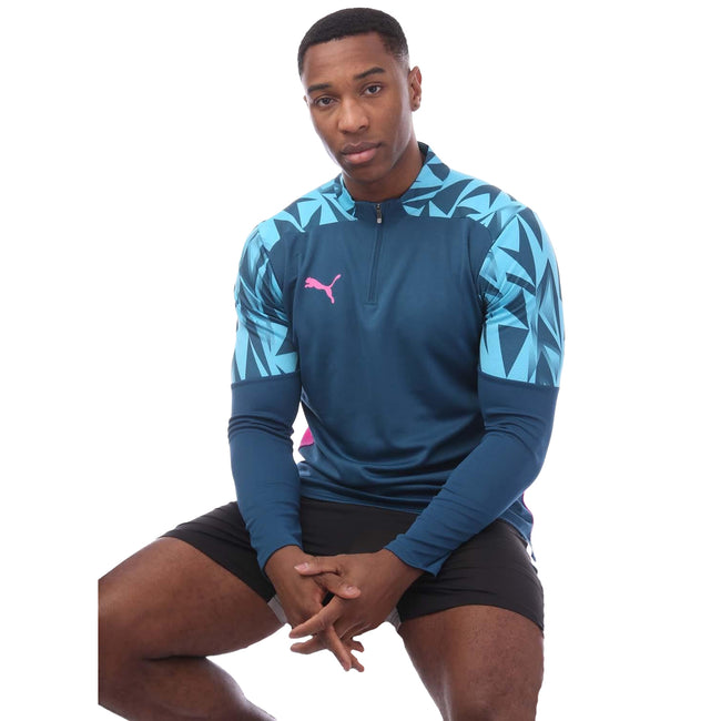 Blue - Lifestyle - Puma Mens Individual Final Quarter Zip Training Top