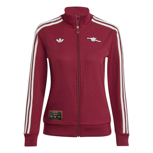 Red - Front - Adidas Childrens-Kids Terrace Icons Arsenal FC Tracksuit Top
