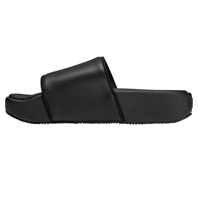 Black - Back - Y-3 Mens Plain Leather Sliders