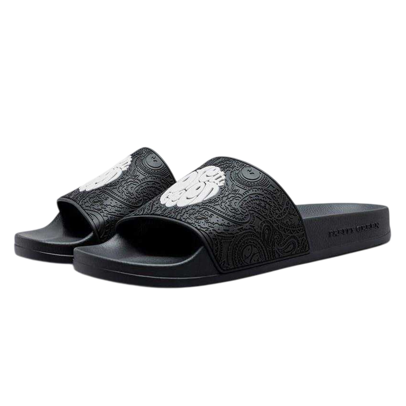 Black-White - Lifestyle - Pretty Green Mens Okala Flat Slides