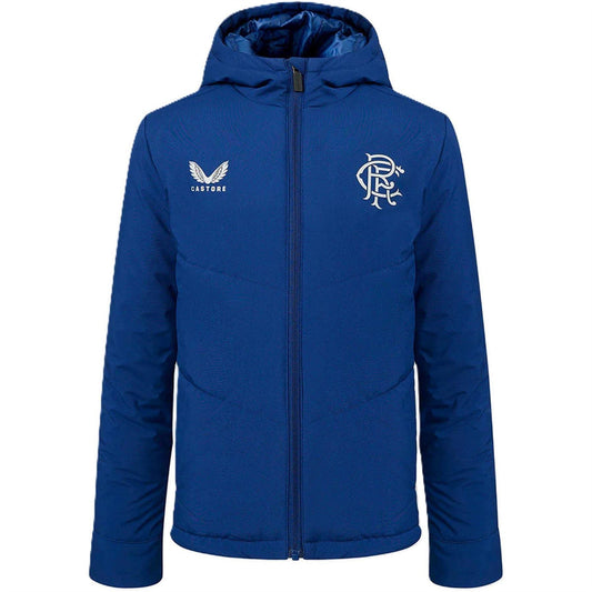 Blue-Grey - Front - Castore Boys Rangers FC Coach Jacket