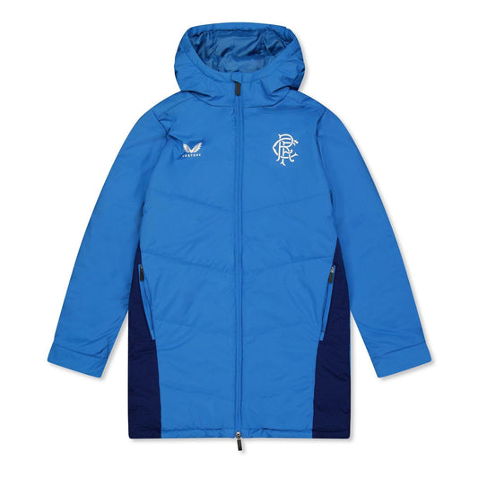 Blue-Deep Blue - Front - Castore Boys Bench Rangers FC Training Jacket