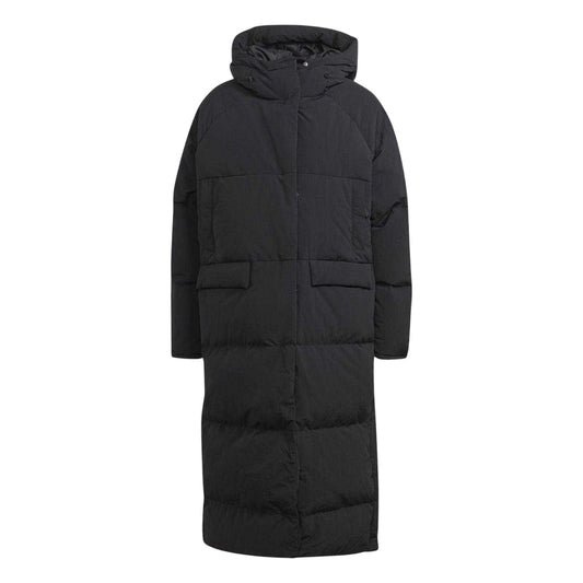 Black - Front - Adidas Womens-Ladies Longline Baffled Coat