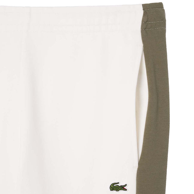 Cream - Back - Lacoste Mens Colour Block Jogging Bottoms