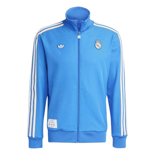 Blue-White - Front - Adidas Mens Terrace Icons Real Madrid CF Tracksuit Top