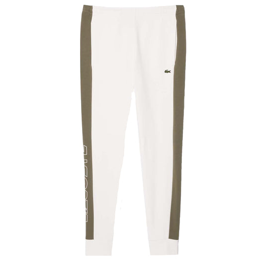 Cream - Front - Lacoste Mens Colour Block Jogging Bottoms