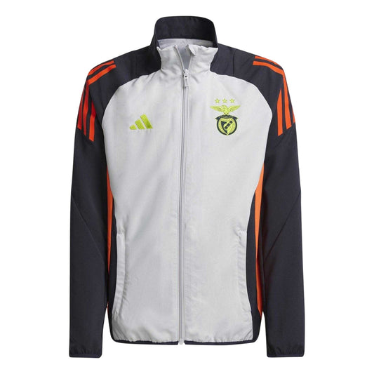 Light Grey Solid - Front - Adidas Childrens-Kids Tiro 2024-25 SL Benfica Tracksuit Top