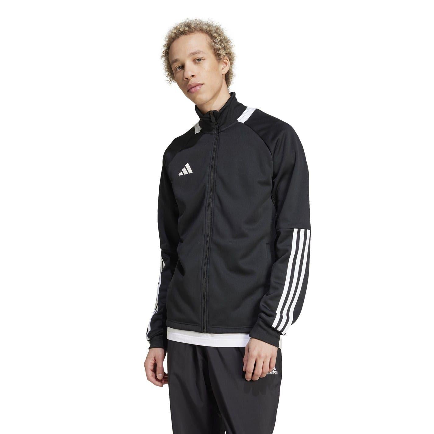 Black-White - Side - Adidas Mens Sereno Waterproof Anorak