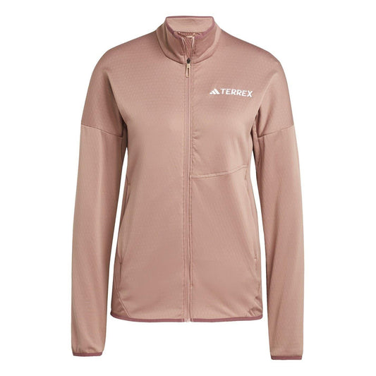 Warm Clay - Front - Adidas Womens-Ladies Terrex Xperior Climawarm Full Zip Track Top