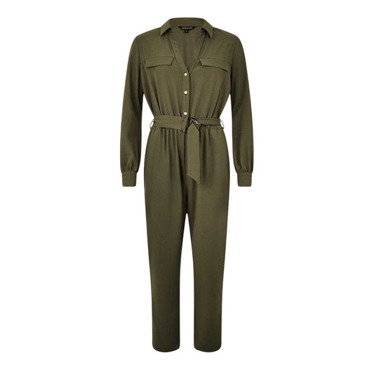 Khaki Green - Front - Biba Womens-Ladies Tailored Cocktail Jumpsuit