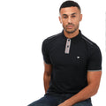 Navy - Side - Weekend Offender Mens Teresina Checked Trim Polo Shirt