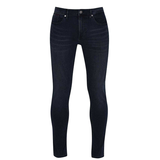 Black - Front - Tommy Jeans Mens Austin Tapered Leg Slim Jeans