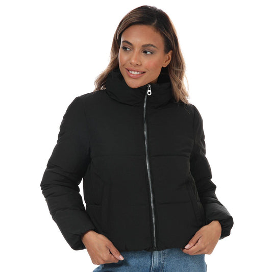 Black - Front - Only Womens-Ladies Dolly Short Puffer Jacket