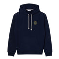 Navy - Front - Lacoste Mens Heritage Badge Fleece Hoodie