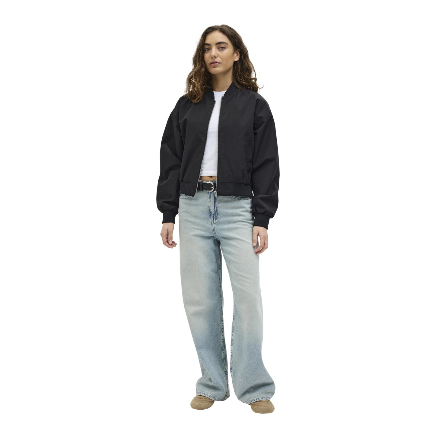 Black - Lifestyle - JJXX Womens-Ladies Ella Ribbed Bomber Jacket