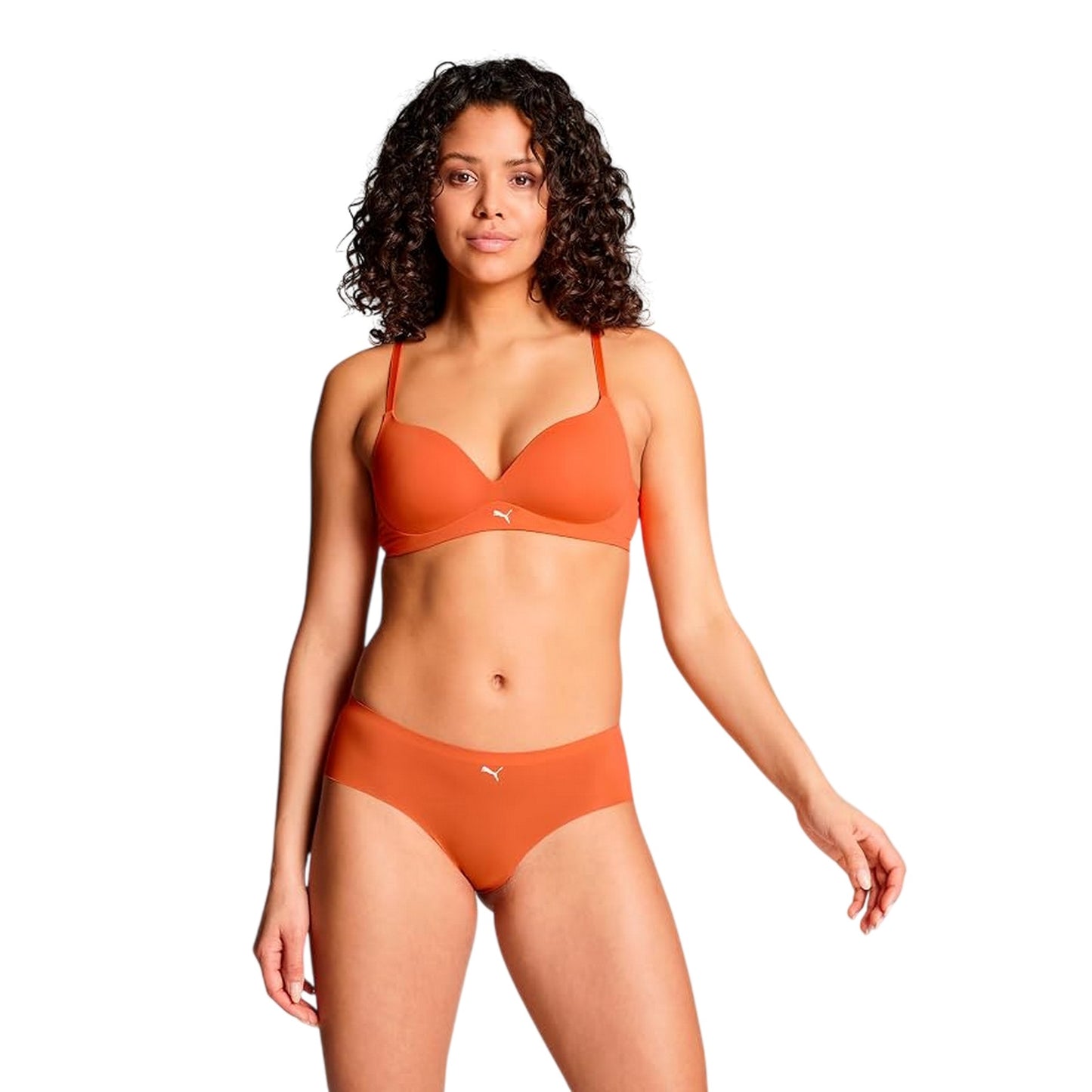 Flame Orange - Side - Puma Womens-Ladies String Seamless Thong