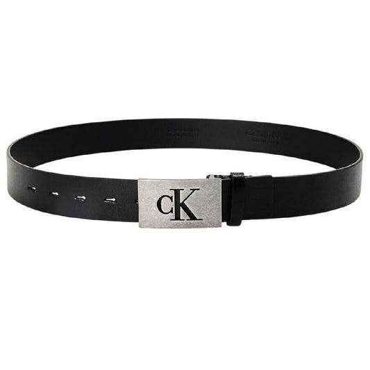 Black-Silver - Front - Calvin Klein Mens Leather Belt