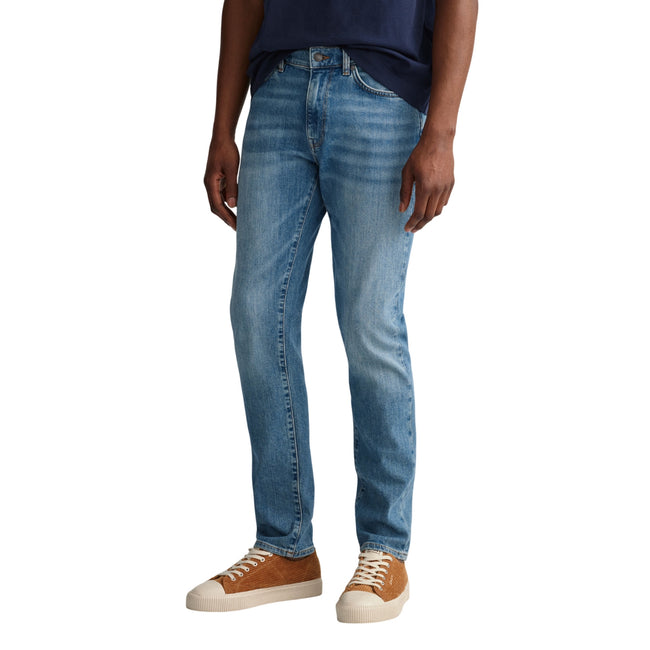 Blue - Front - Gant Mens The Hayes Slim Jeans