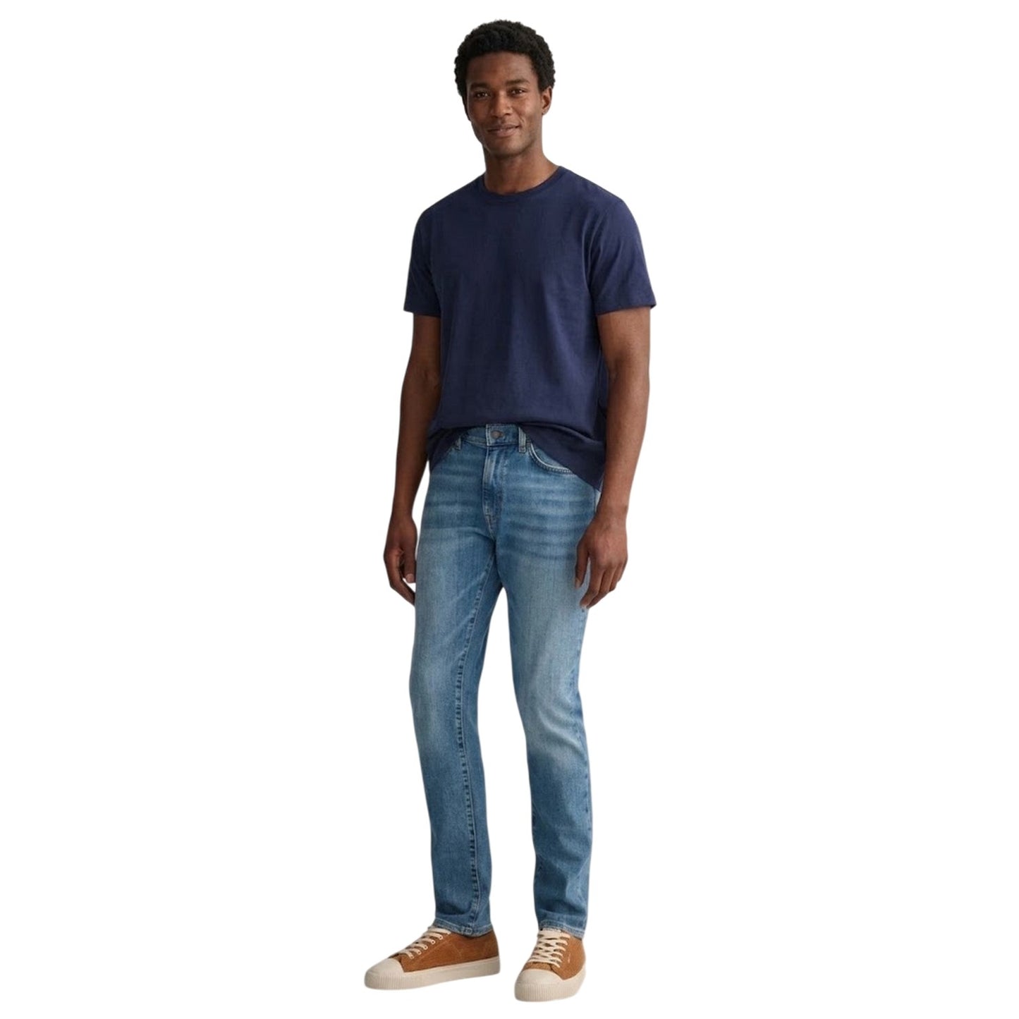 Blue - Side - Gant Mens Denim Slim Jeans