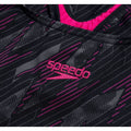 Black-Pink - Side - Speedo Womens-Ladies Hyperboom Medalist All-Over Print One Piece Swimsuit