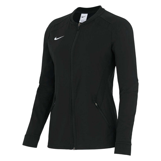 Black - Front - Nike Womens-Ladies Knitted Training Tracksuit Top
