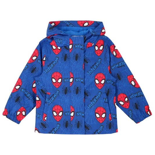 Blue-Red - Front - Spider-Man Baby Lightweight Hooded Jacket