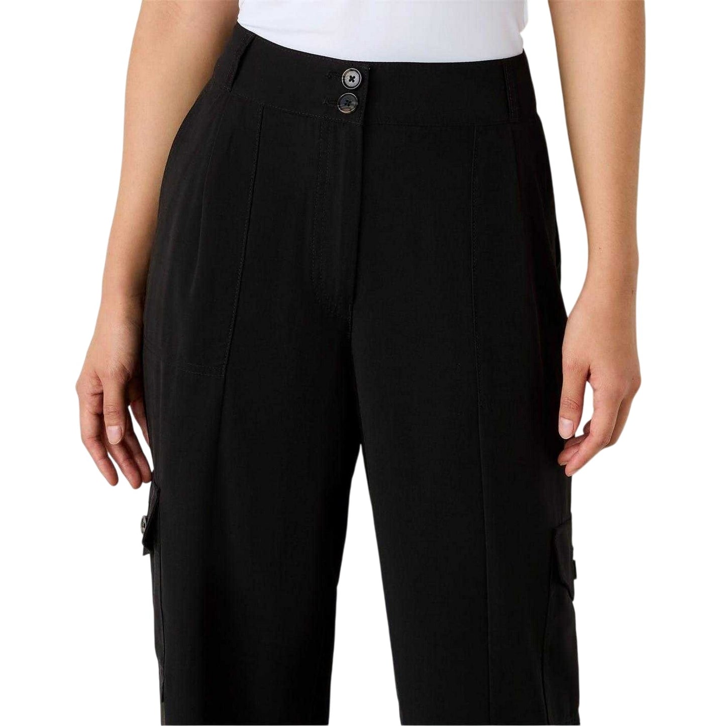 Black - Lifestyle - Finery Womens-Ladies Straight Cargo Trousers