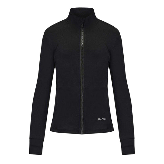 Black - Front - USA Pro Childrens-Kids Athletic Training Jacket