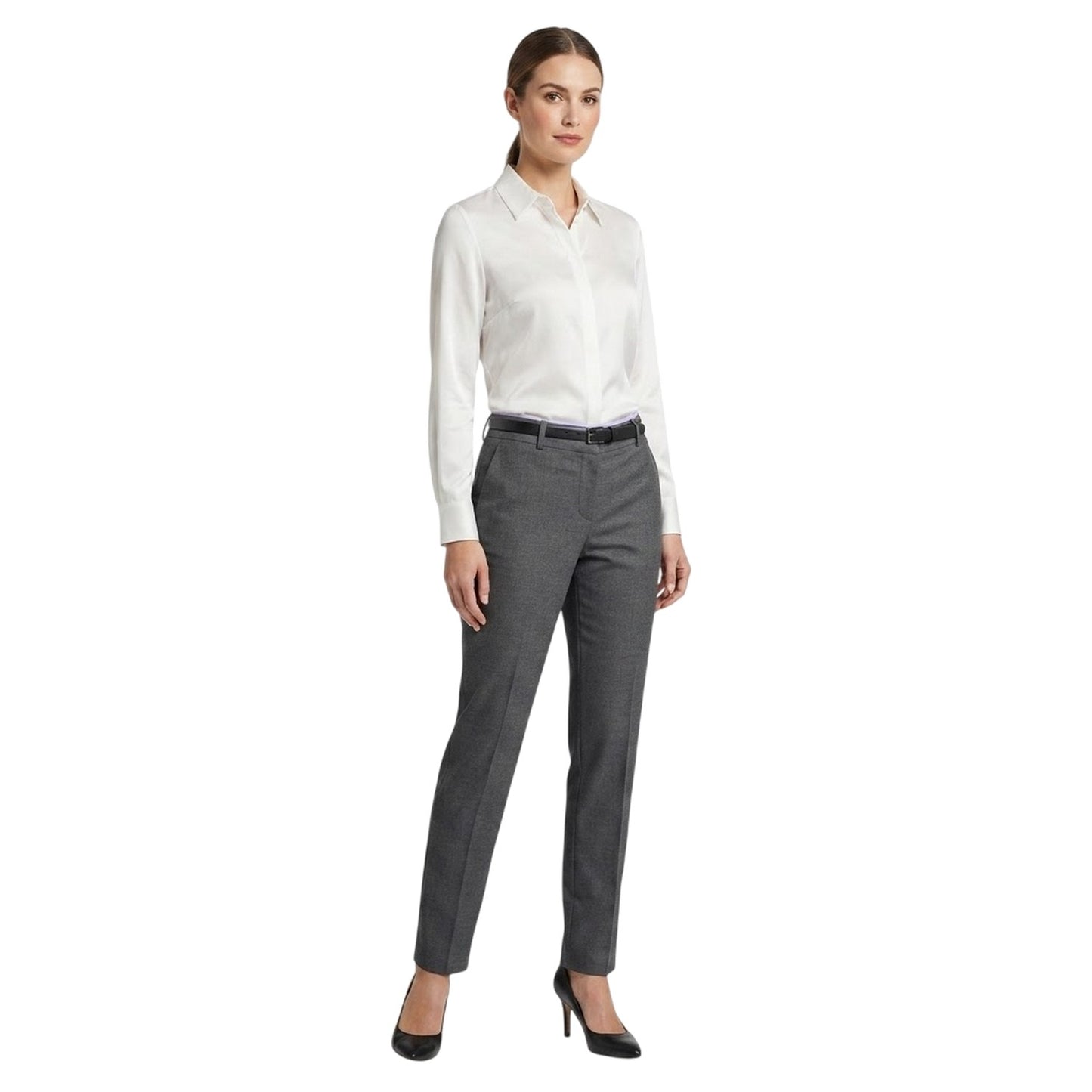 Grey Melange - Lifestyle - JJXX Womens-Ladies Straight Leg Trousers
