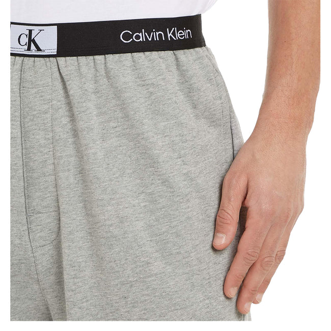 Grey - Side - Calvin Klein Mens Lounge Jogging Bottoms