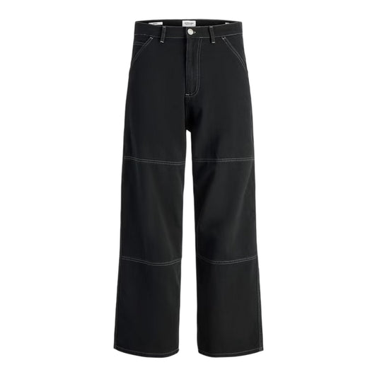 Black - Front - Jack And Jones Mens Owen Wide Leg Trousers