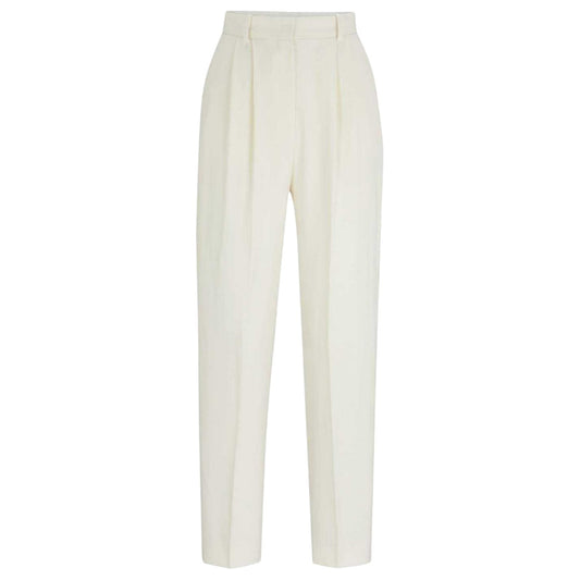 White - Front - Boss Womens-Ladies Tefike Trousers