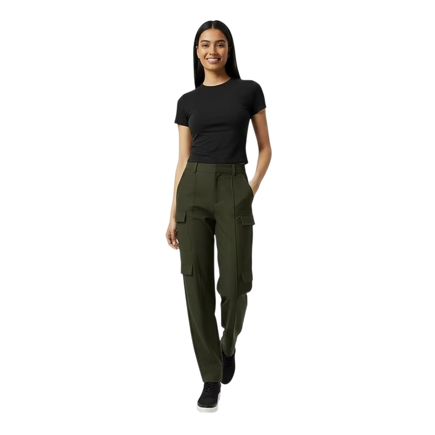 Khaki Green - Lifestyle - Jack Wills Womens-Ladies Plain Straight Leg Cargo Trousers