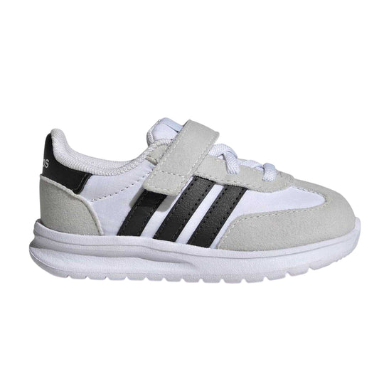 White-Black-Grey - Front - Adidas Childrens-Kids 3 Stripes Suede Panel Trainers