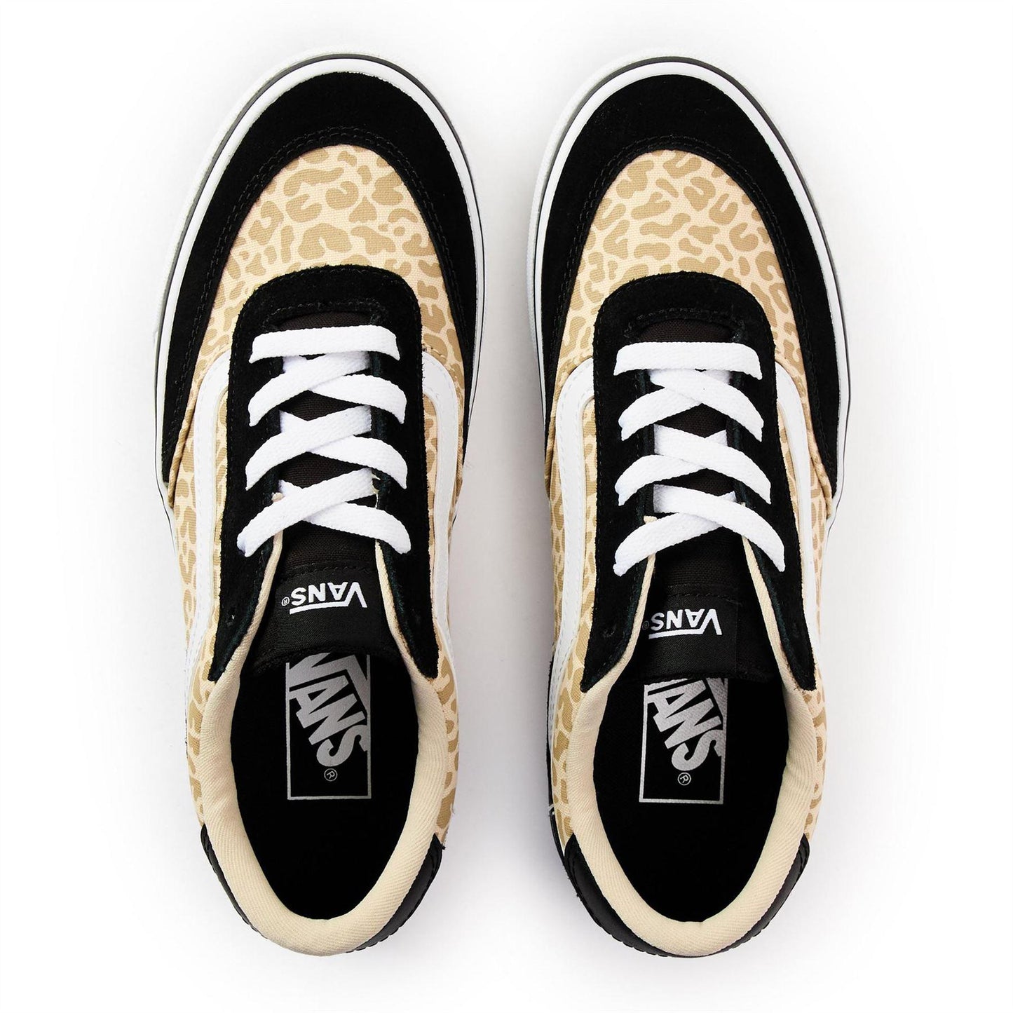 Black-Leopard - Lifestyle - Vans Childrens-Kids Brooklyn Canvas Platform Trainers