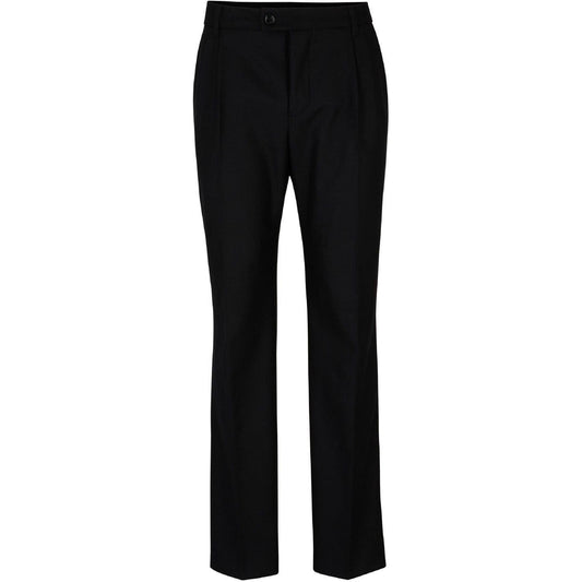 Black - Front - Boss Mens Straight Slim Trousers